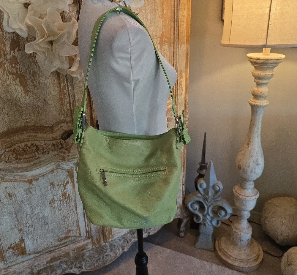Stone & Co. Light Green Leather Shoulder Bag